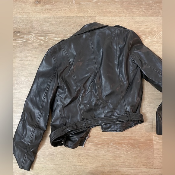 Zara Basic Cropped Moto Jacket, Small - Picture 2 of 8